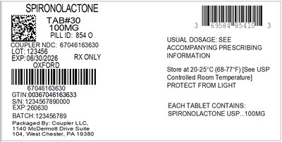 Label (69584 854 10 Spironolactone 100mg 67046 1636 30)